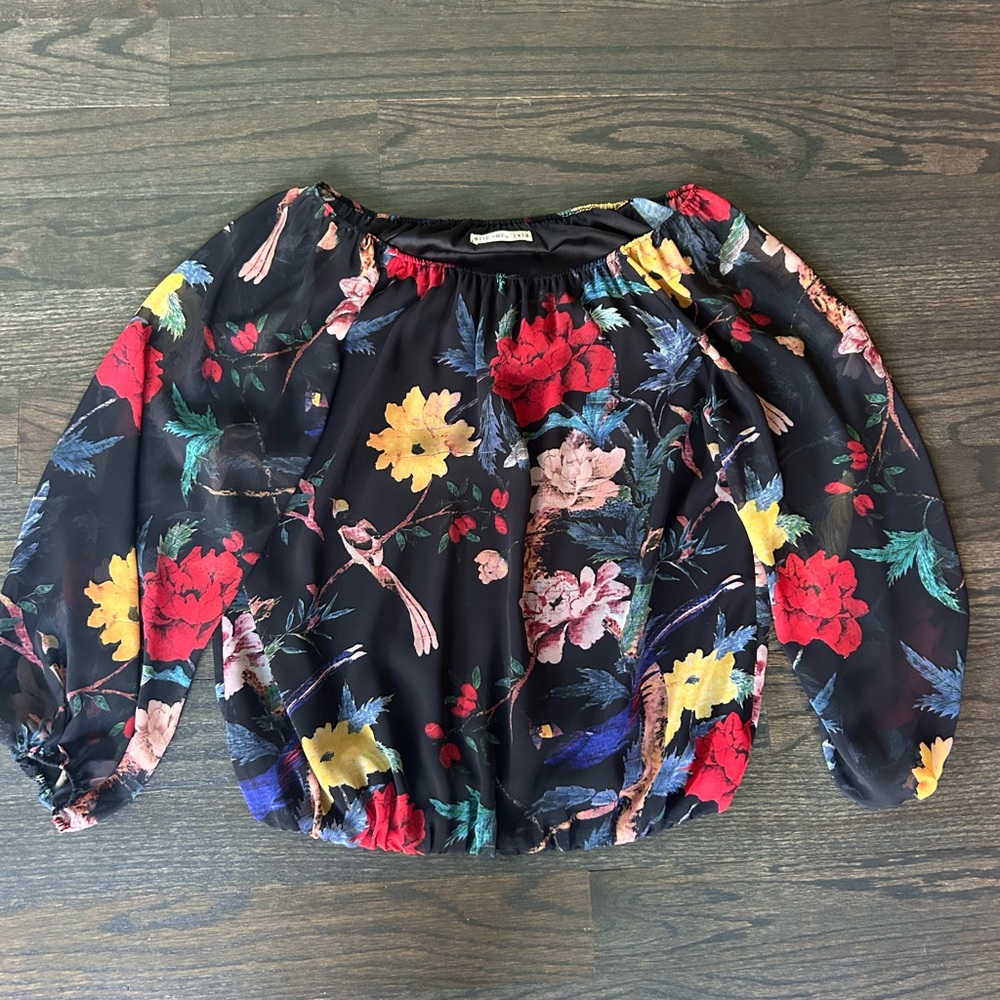 Alice + Olivia Off-Shoulder Alta Blouse
